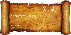 Krauter Alex névjegykártya